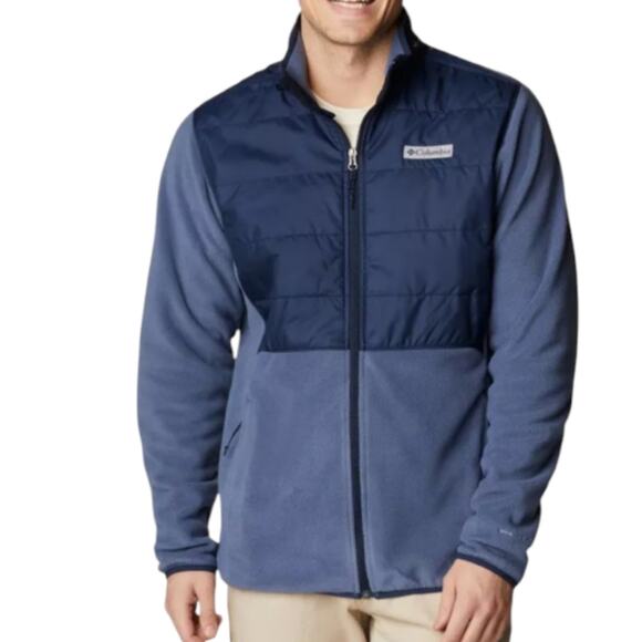 Columbia Basin Butte Navy Blue And Grey Fleece Full Zip Jacket Mens Size 2XL NEW - Picture 6 of 11
